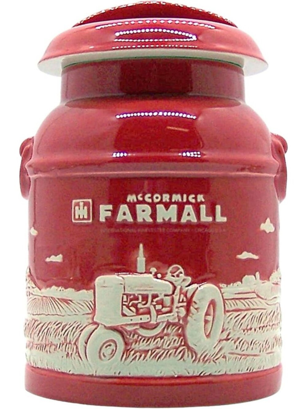 Farmhouse Stoneware Milk Can Cookie Jar | Raised-Relief Design | Rustic Kitchen